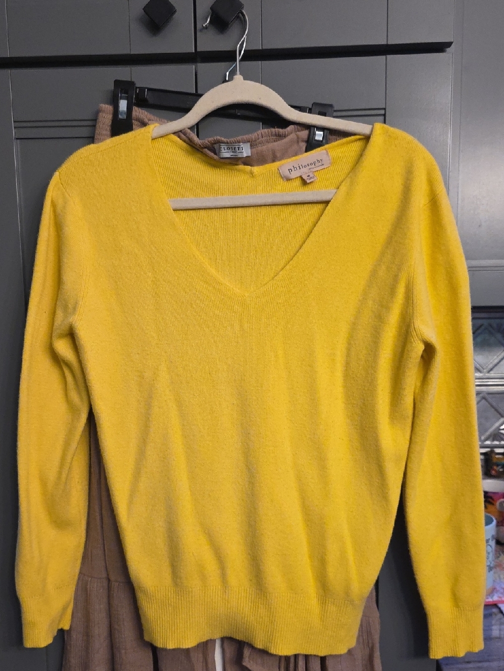 Philosophy Bright Yellow V-Neck Women’s Sweater